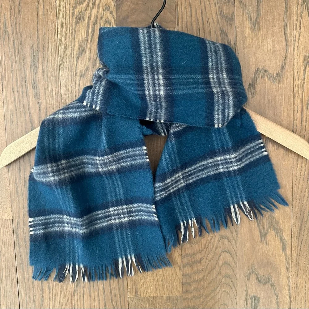Johnstons of Elgin Wool Cashmere Scarf Earl of St. Andrews Blue Tartan 48